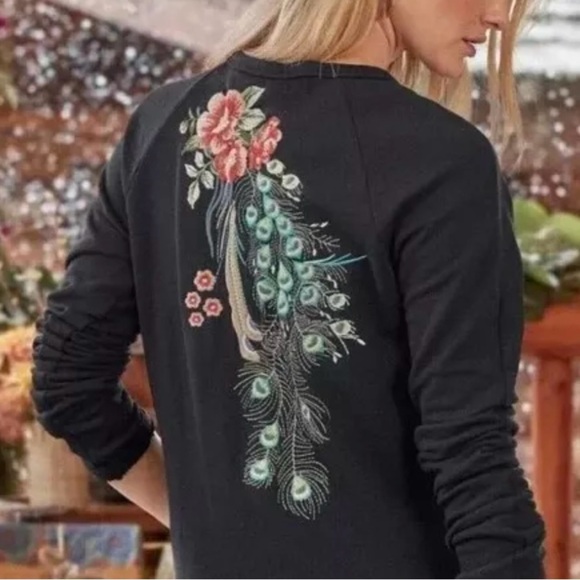 Driftwood Layla Peacock Sweatshirt Dress Size S - Picture 9 of 9